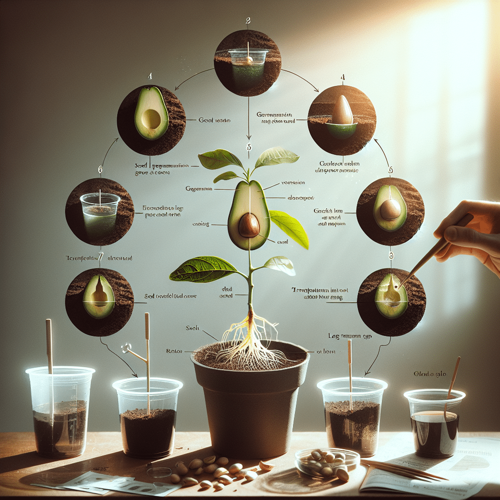 Faire pousser un noyau d'avocat - credits Dall E 3